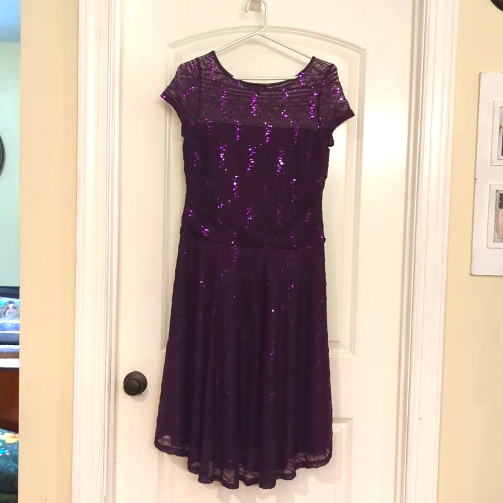 Purple sequin cocktail dress never worn